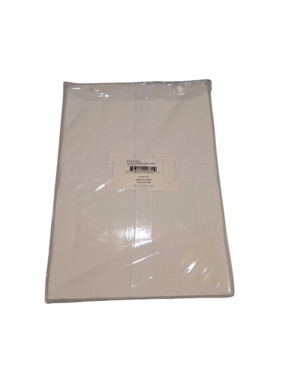 Spring+Mercer 100% Cotton Percale Duvet Cover Set King White Bedding Cottage